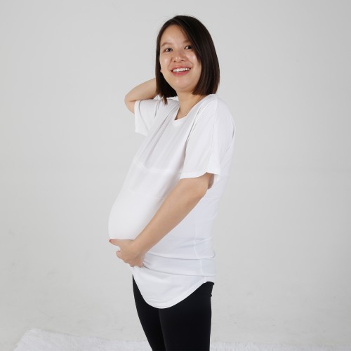 MN-T01 Wholesale AU Size White Color Women Maternity Tops Short Sleeve T-Shirt Casual Comfortable Friendly Breastfeeding Shirts