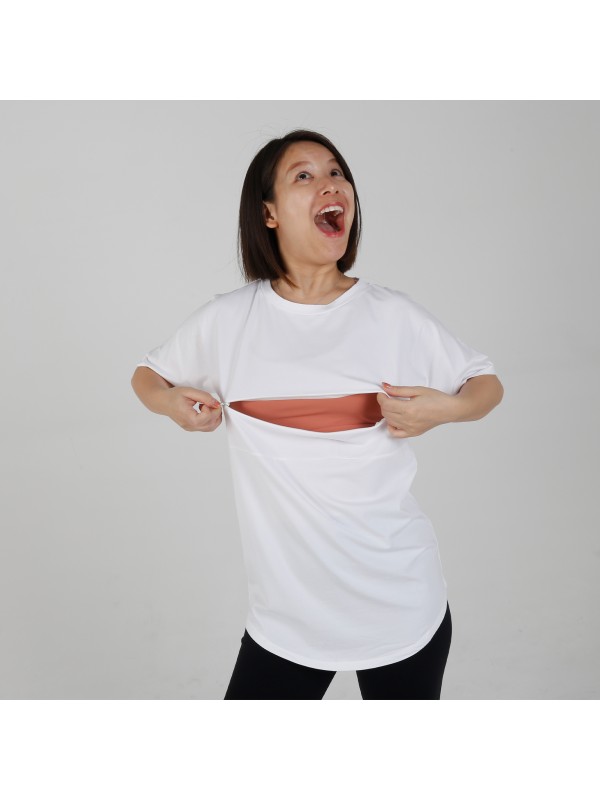 MN-T01 Wholesale AU Size White Color Women Maternity Tops Short Sleeve T-Shirt Casual Comfortable Friendly Breastfeeding Shirts