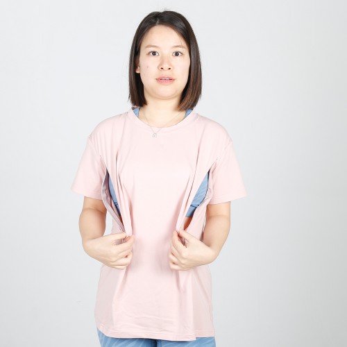 MN-T11 Wholesale Summer Maternity Bump Style Breastfeeding Tee