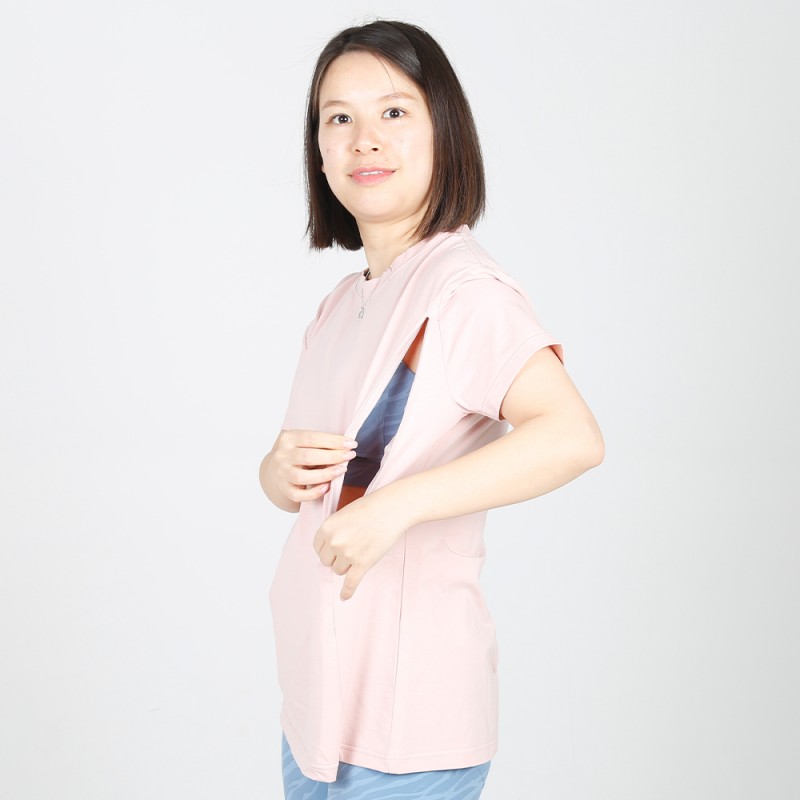 MN-T11 Wholesale Summer Maternity Bump Style Breastfeeding Tee 