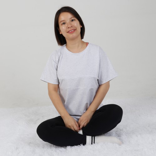 MN-T02 Ready To Send US Size Heather Color Women Breastfeeding Tee
