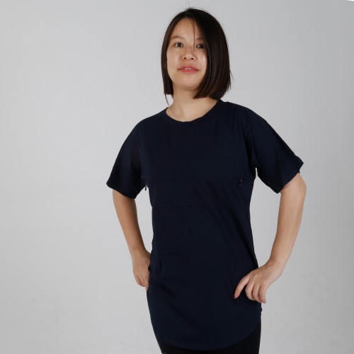 MN-T03 In Stock Maternity Clothes Black Color Super Breastfeeding Short Sleeve T-shirts