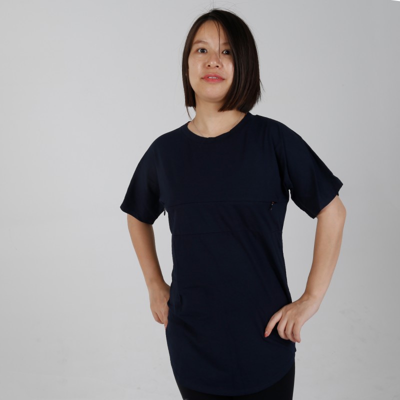 MN-T03 In Stock Maternity Clothes Black Color Super Breastfeeding Short Sleeve T-shirts 