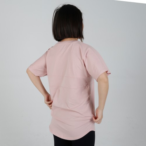 MN-T04 US Size Wholesale Maternity Clothes Pink Color Nursing Short Sleeve T-shirts