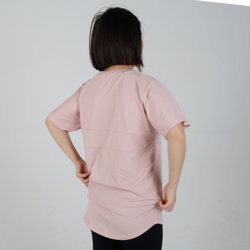 MN-T04 US Size Wholesale Maternity Clothes Pink Color Nursing Short Sleeve T-shirts 