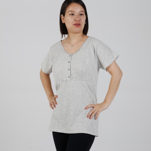 MN-T14 OEM Private Label Front Button Padded Breastfeeding Tee