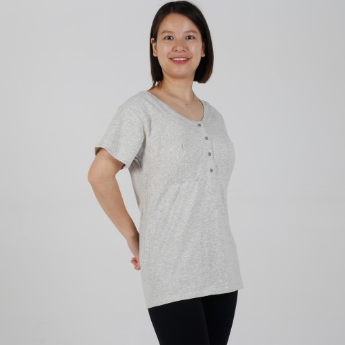 MN-T14 OEM Private Label Front Button Padded Breastfeeding Tee