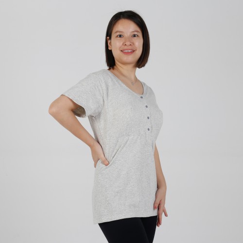 MN-T14 OEM Private Label Front Button Padded Breastfeeding Tee