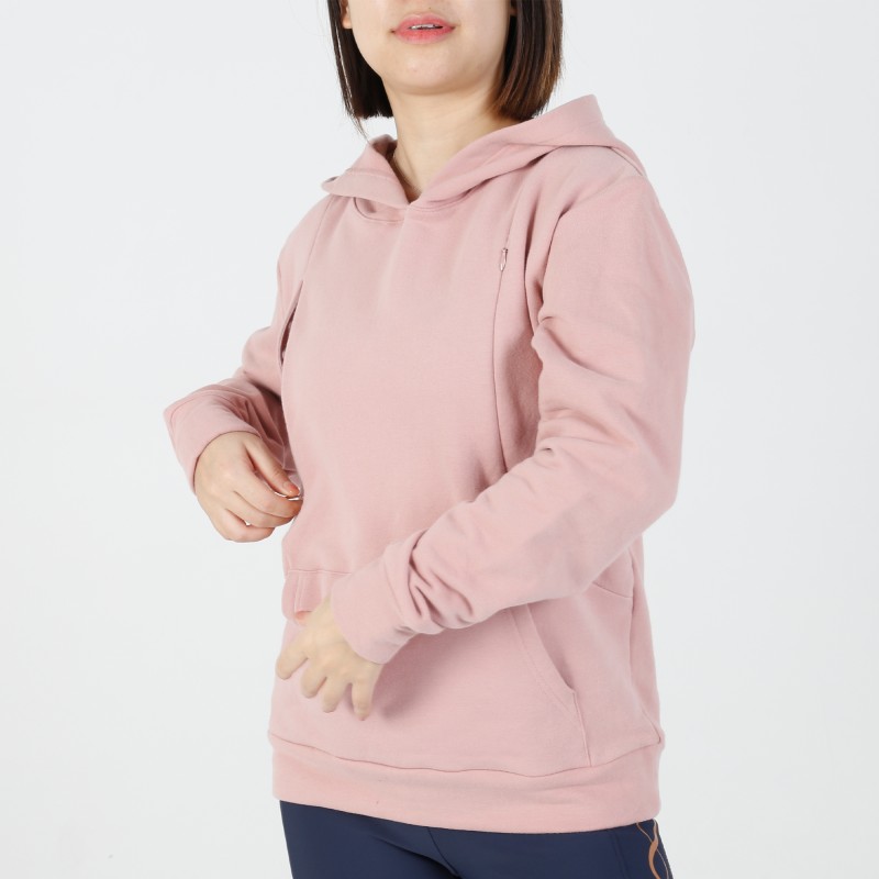 MN-N02 Customized design High Quality organic cotton Color contrast zip open Breastfeeding sweatshirt for bump mama 