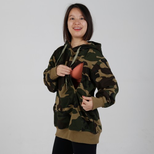 MN-N01 OEM Mama camouflage Maternity Hoodies Zip Access