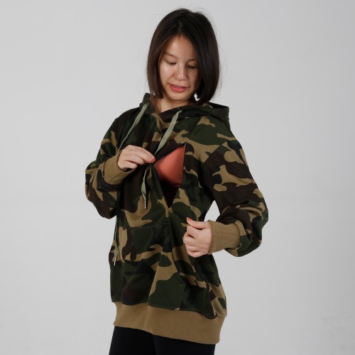 MN-N01 OEM Mama camouflage Maternity Hoodies Zip Access