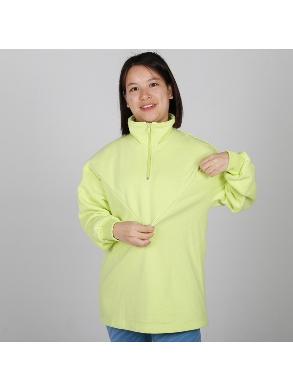 MN-N10 Stylish pregnant Sweater BreastFeeding Sweatshirts With Hidden V Zip Design For Bump