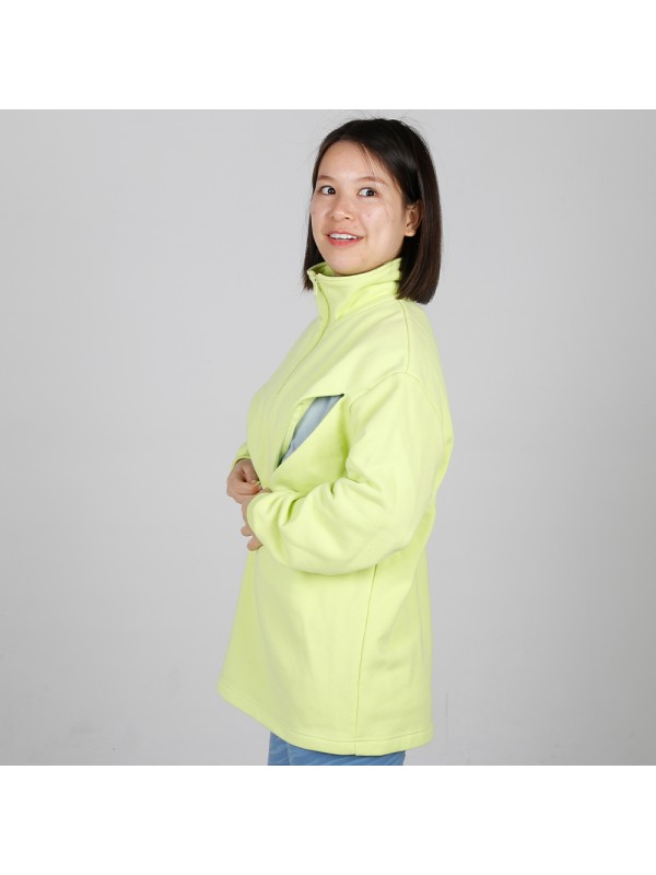 MN-N10 Stylish pregnant Sweater BreastFeeding Sweatshirts With Hidden V Zip Design For Bump