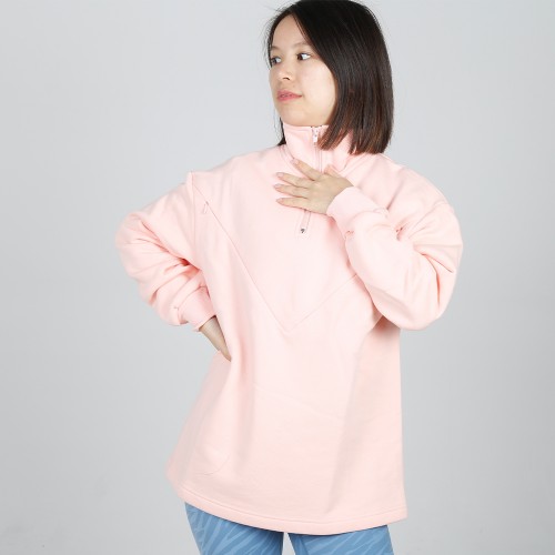 MN-N11 High Zip design Neck Sweater BreastFeeding Sweatshirts With Hidden V Zip Design For Bump