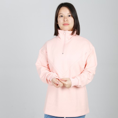 MN-N11 High Zip design Neck Sweater BreastFeeding Sweatshirts With Hidden V Zip Design For Bump