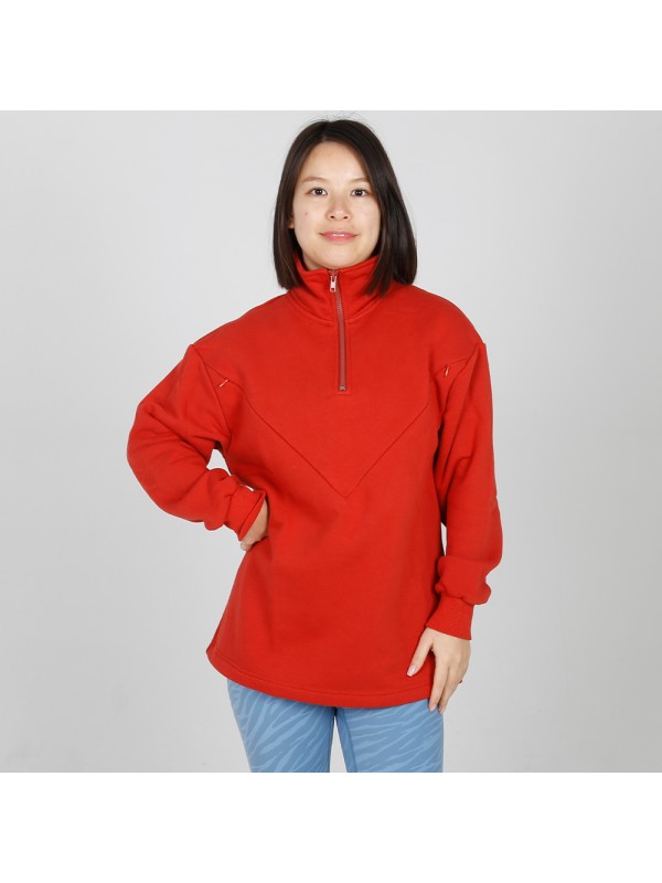 MN-N12 High Zip design Neck Sweater BreastFeeding Sweatshirts With Hidden V Zip Design For Bump