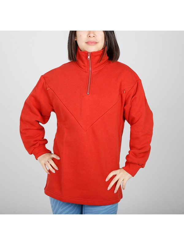MN-N12 High Zip design Neck Sweater BreastFeeding Sweatshirts With Hidden V Zip Design For Bump