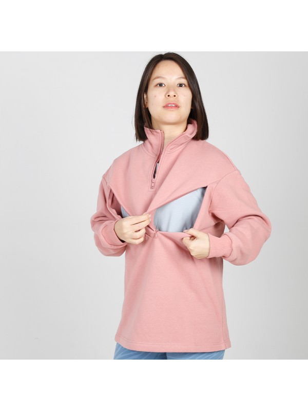 MN-N13 Wholesale 100% Cotton Breathable Breastfeeding Clothing Maternity Sweatshirt