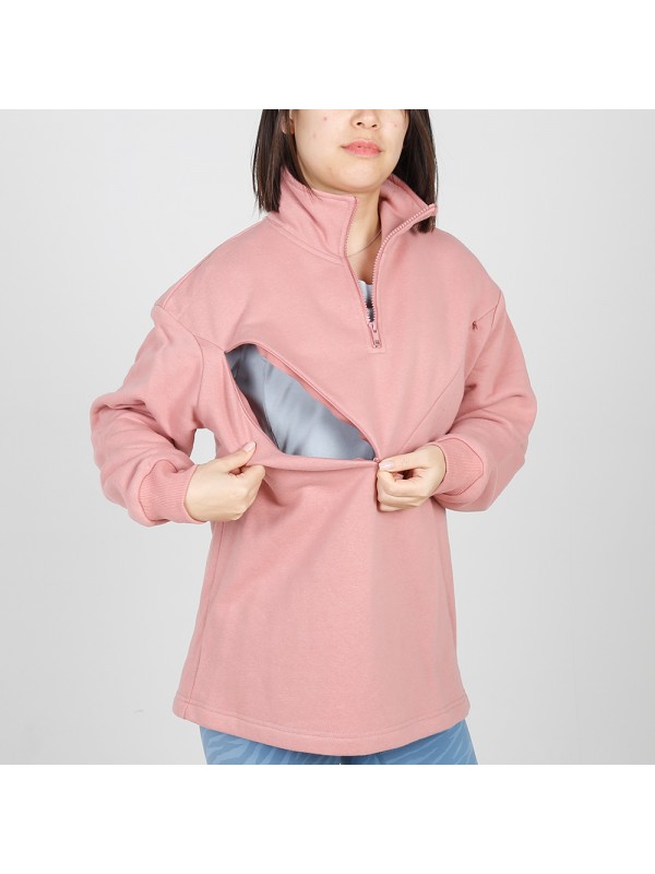 MN-N13 Wholesale 100% Cotton Breathable Breastfeeding Clothing Maternity Sweatshirt