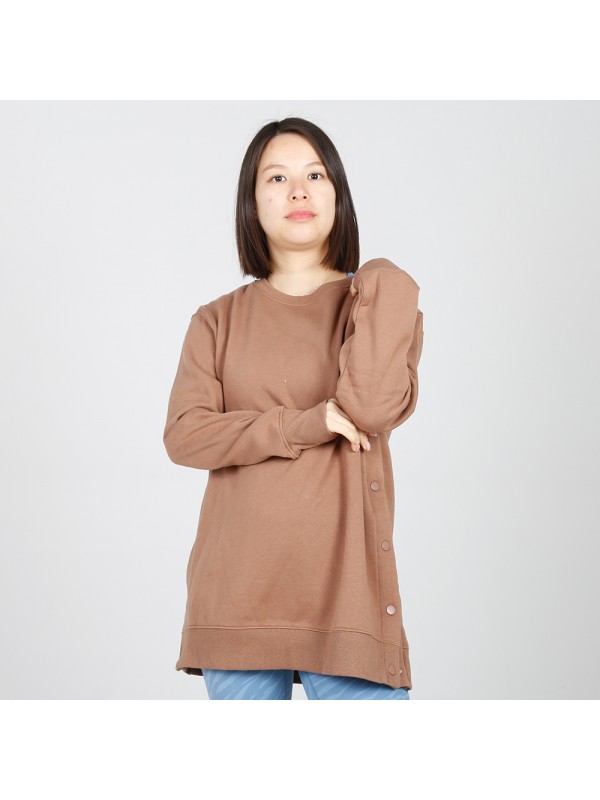 MN-N15 Maternity snap Side Sweater plain high quality corded crew sweatshirt women nursing tops