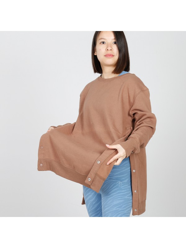 MN-N15 Maternity snap Side Sweater plain high quality corded crew sweatshirt women nursing tops