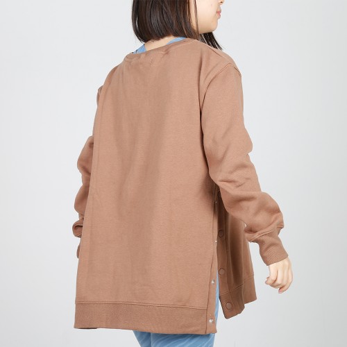 MN-N15 Maternity snap Side Sweater plain high quality corded crew sweatshirt women nursing tops