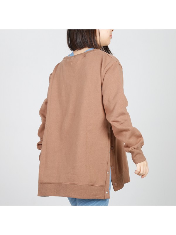 MN-N15 Maternity snap Side Sweater plain high quality corded crew sweatshirt women nursing tops