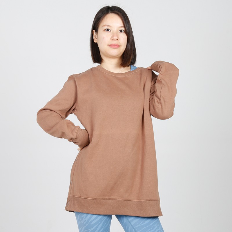 MN-N15 Maternity snap Side Sweater plain high quality corded crew sweatshirt women nursing tops 