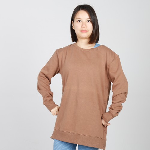 MN-N15 Maternity snap Side Sweater plain high quality corded crew sweatshirt women nursing tops