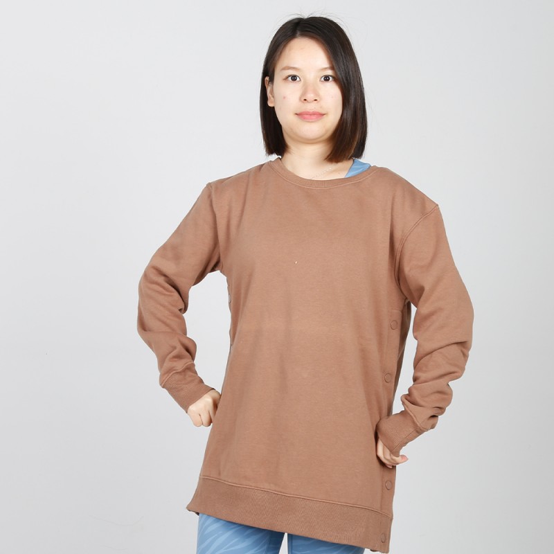 MN-N15 Maternity snap Side Sweater plain high quality corded crew sweatshirt women nursing tops 