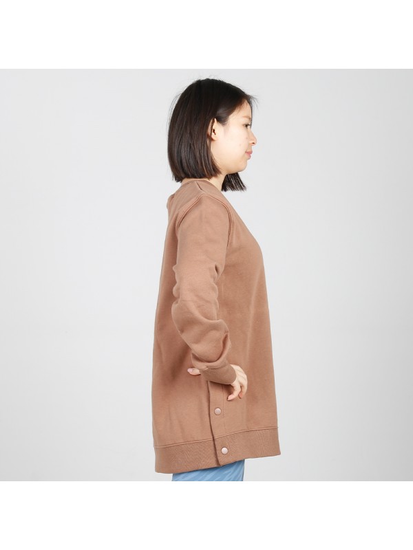 MN-N15 Maternity snap Side Sweater plain high quality corded crew sweatshirt women nursing tops
