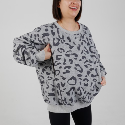 MN-N06 Custom Leopard Printting BreastFeeding Sweatshirts