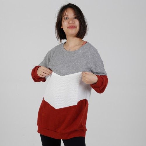 MN-N07 Custom Color Block BreastFeeding Sweatshirts