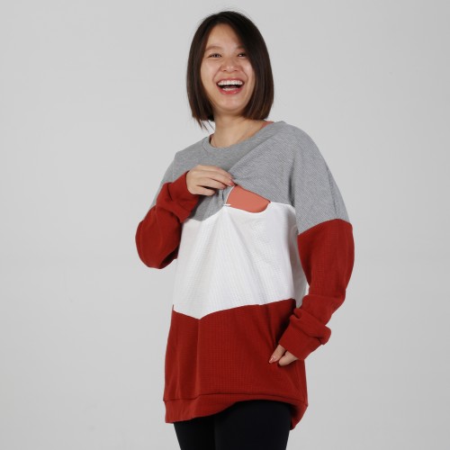 MN-N07 Custom Color Block BreastFeeding Sweatshirts