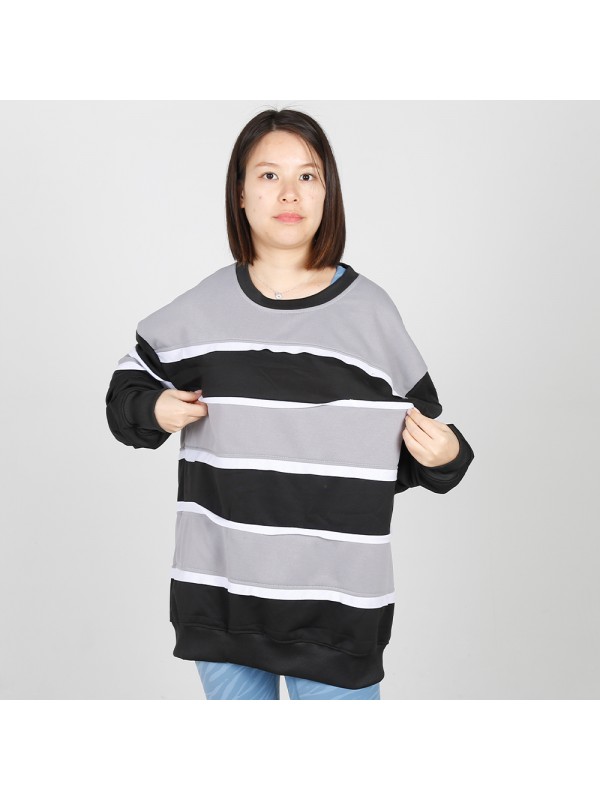 MN-N09 Stylish pregnant clothes Color Block BreastFeeding Sweatshirts With Hidden Zip For Bump