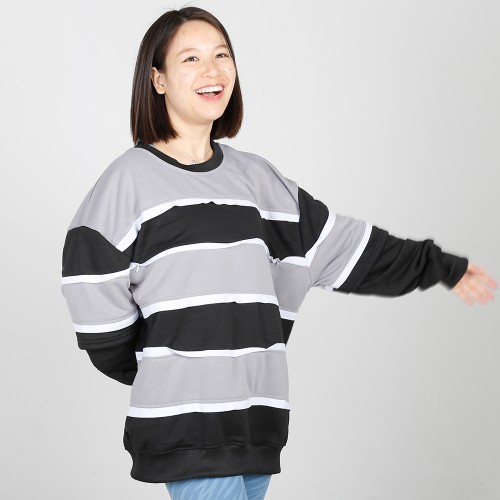 MN-N09 Stylish pregnant clothes Color Block BreastFeeding Sweatshirts With Hidden Zip For Bump 