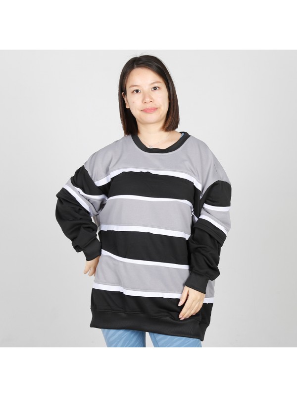 MN-N09 Stylish pregnant clothes Color Block BreastFeeding Sweatshirts With Hidden Zip For Bump