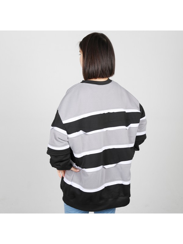 MN-N09 Stylish pregnant clothes Color Block BreastFeeding Sweatshirts With Hidden Zip For Bump