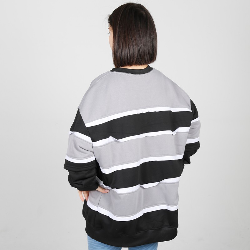 MN-N09 Stylish pregnant clothes Color Block BreastFeeding Sweatshirts With Hidden Zip For Bump 