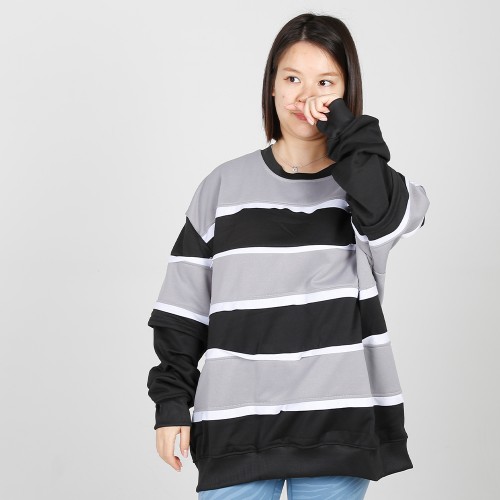 MN-N09 Stylish pregnant clothes Color Block BreastFeeding Sweatshirts With Hidden Zip For Bump