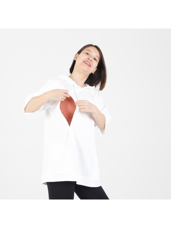 MN-N08 Short Sleeve BreastFeeding Sports Hoodies