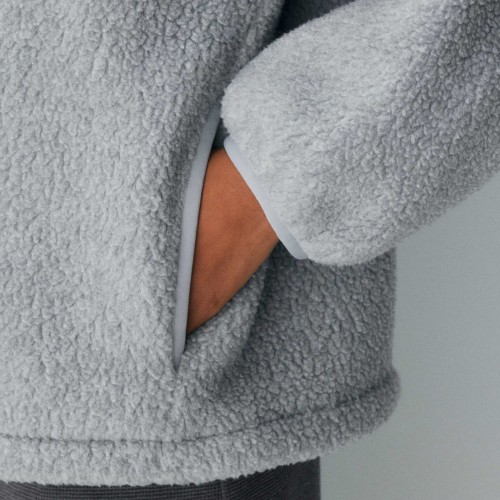 Adjustable Drawstring Hem and Relaxed Fit Embroidered Patterns Fleece Hoodie