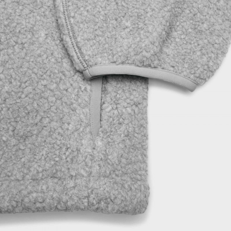 Adjustable Drawstring Hem and Relaxed Fit Embroidered Patterns Fleece Hoodie 