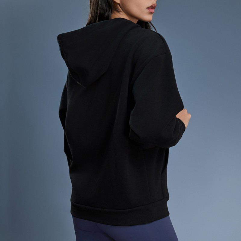 Winter New Style Fleece Lined Warm Zip Up Hooded Sweatshirt Jacket 