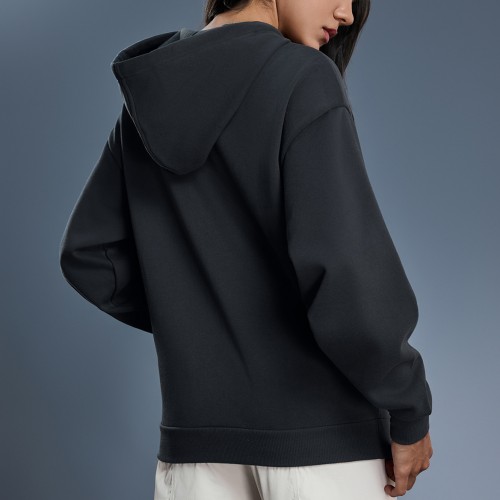Winter New Style Fleece Lined Warm Zip Up Hooded Sweatshirt Jacket