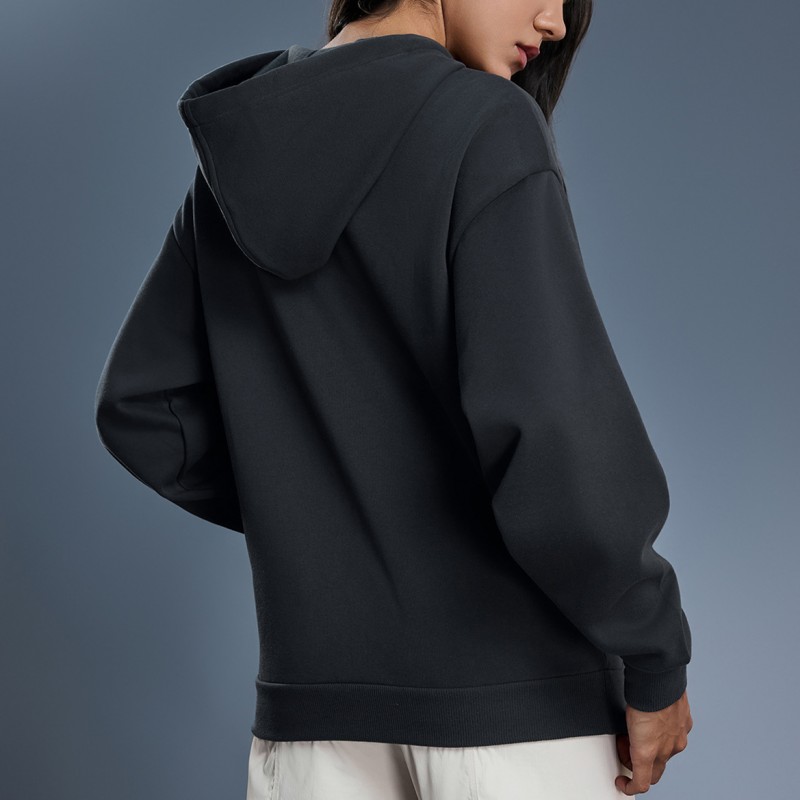 Winter New Style Fleece Lined Warm Zip Up Hooded Sweatshirt Jacket 