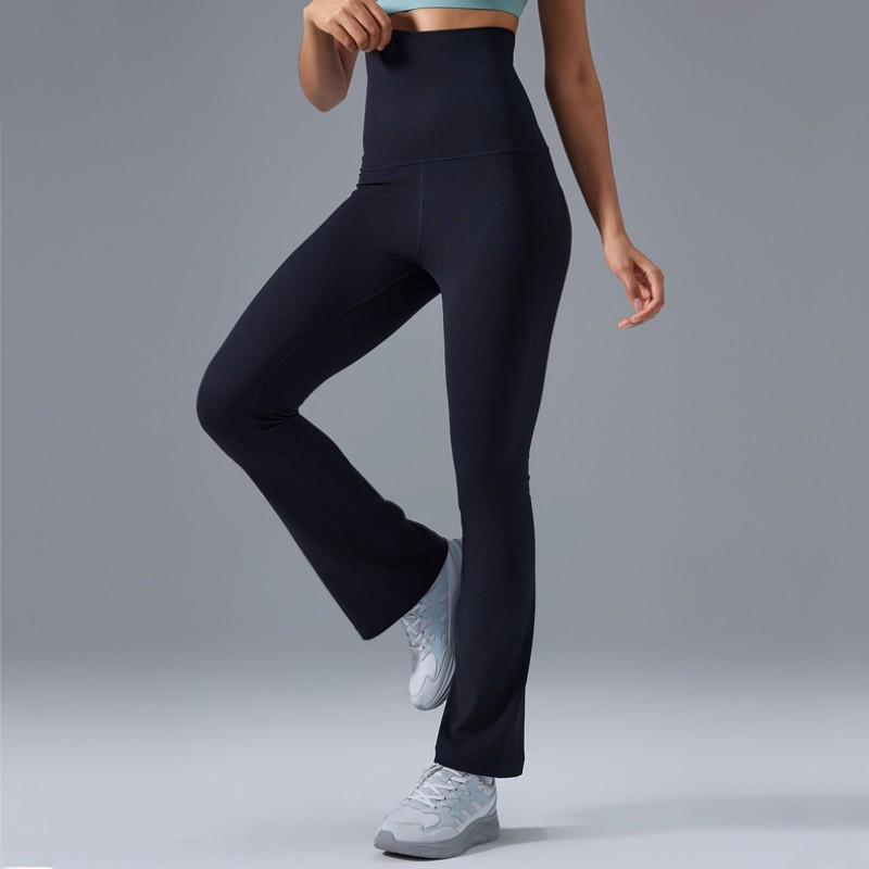 High Waisted Butt Lifting Flare Yoga Pants with Foldable Waistband 