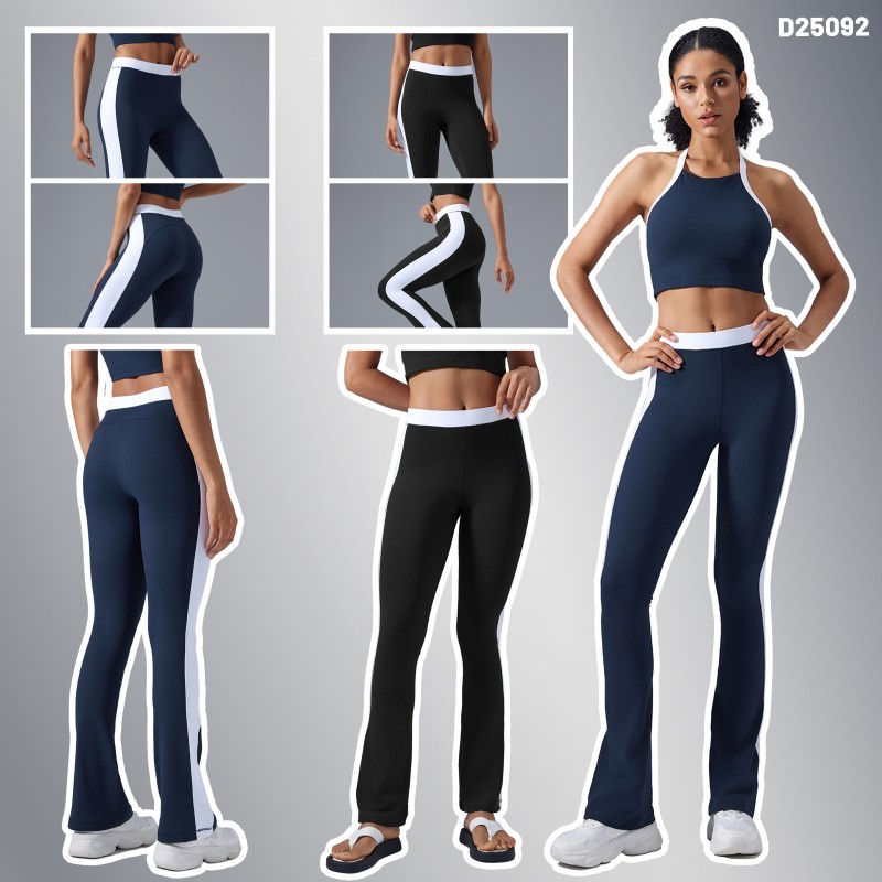 Fashion Color Block Flared butt lifting Yoga Fitness Pants 