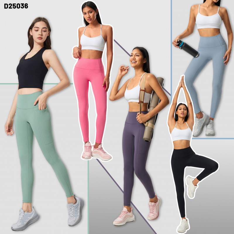 High Waisted Booty Lifting Yoga Pants with Pockets Tummy Control Stretch 