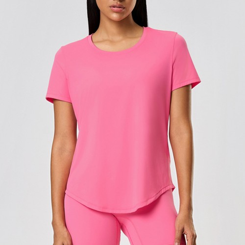 Factory Direct Sale Summer Breathable Loose Yoga Short Sleeve Top